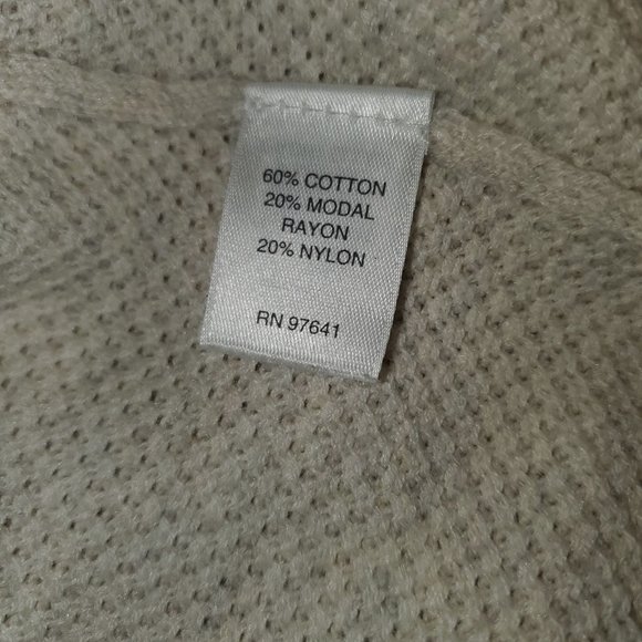 Pure Jill by J.Jill Light Gray/Ivory Waffle Knit Cowl Tunic Sweater PM - Picture 7 of 7